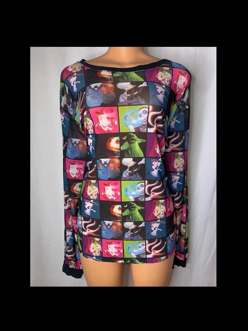 Disney The Nightmare Before Christmas Pop Art Mesh Long Sleeve Top Size 3X (8L)